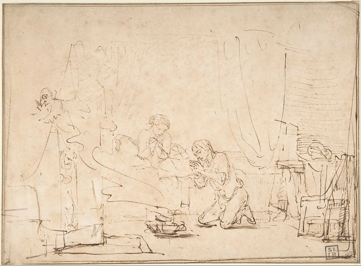 The Wedding Night of Tobias and Sarah — Rembrandt (Rembrandt van Rijn)