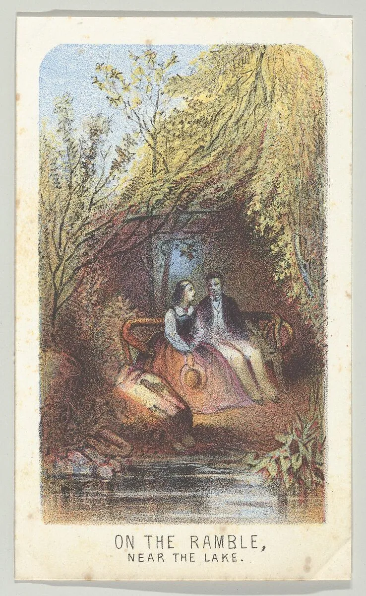 On the Ramble, Near the Lake, from the series, Views in Central Park, New York, Part 3 — Louis Prang & Co.