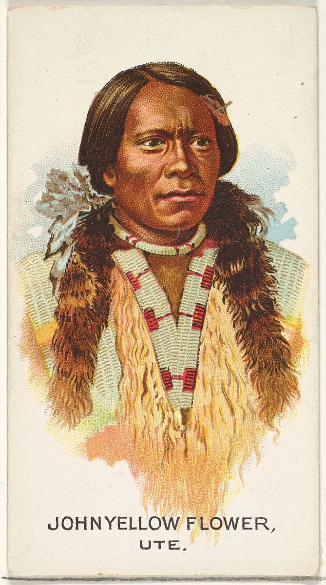 John Yellow Flower, Ute, from the American Indian Chiefs series (N2) for Allen & Ginter Cigarettes Brands — Allen & Ginter