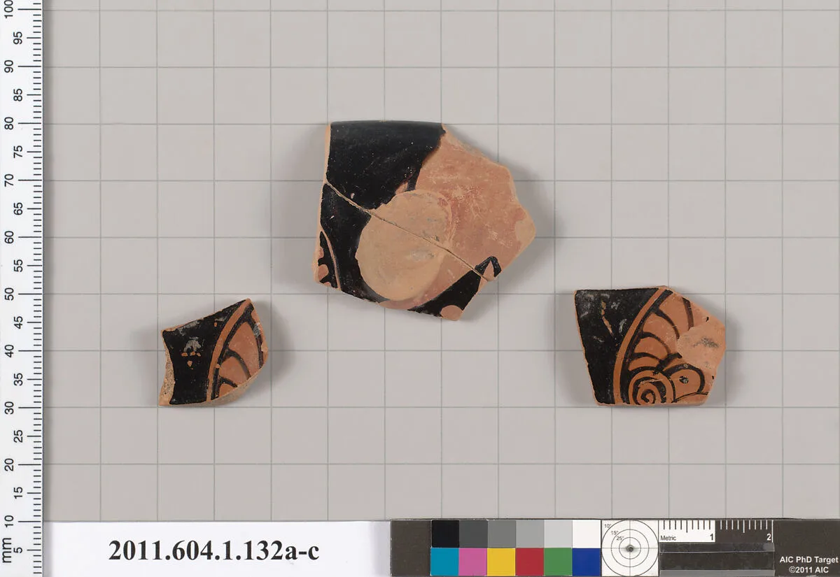 Terracotta fragments of a kylix (drinking cup) — Unknown