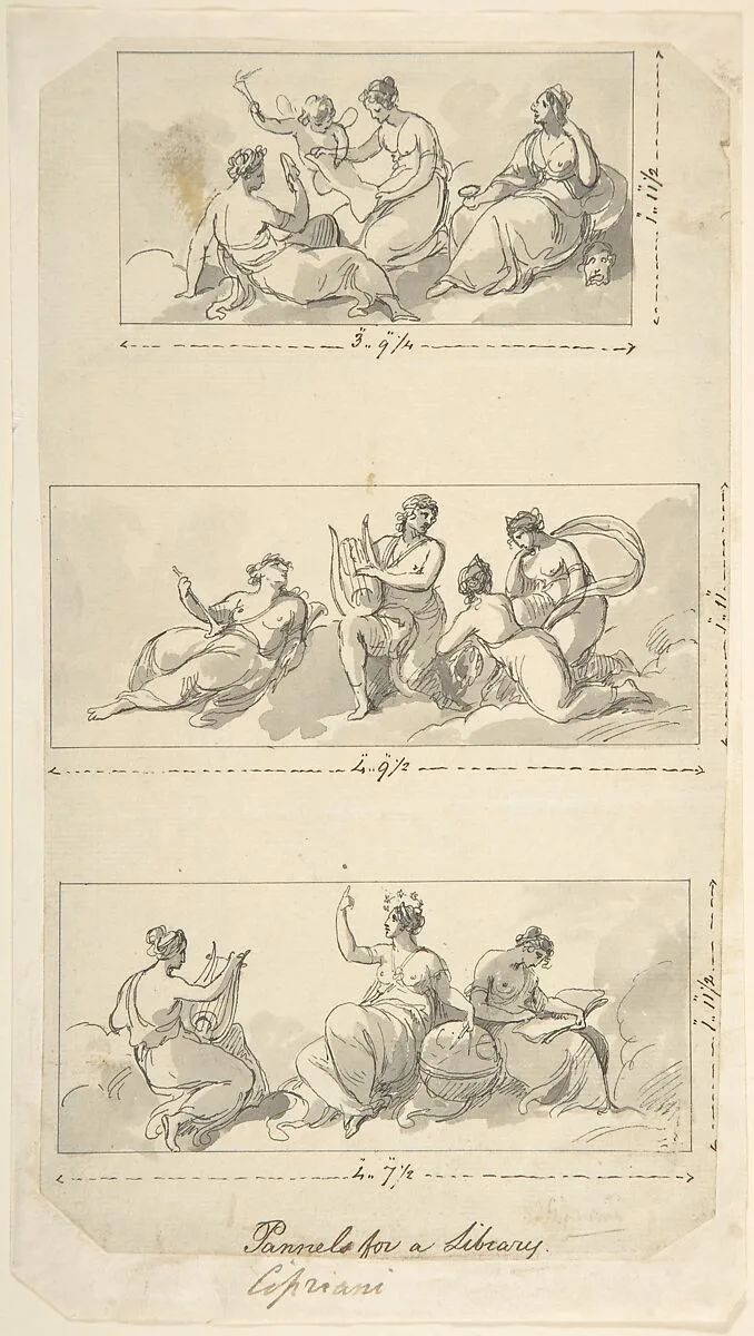 Design for Three Panels for a Library — Giovanni Battista Cipriani