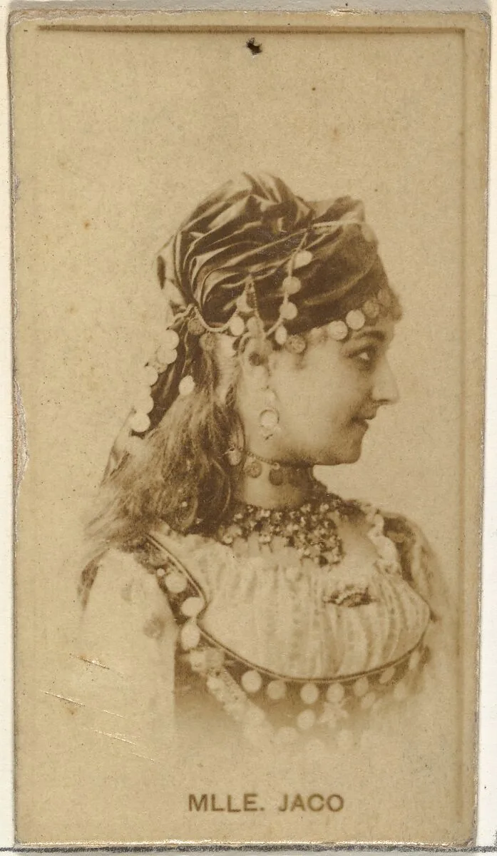 Mlle. Jaco, from the Actors and Actresses series (N145-8) issued by Duke Sons & Co. to promote Duke Cigarettes — W. Duke, Sons & Co.|American Tobacco Company