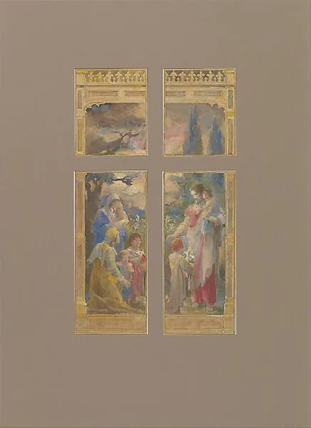 Design for window, Mr. J.C. Williams, All Saints Chapel, Atlanta, GA, — Frederick Wilson|Louis C. Tiffany|Tiffany Studios