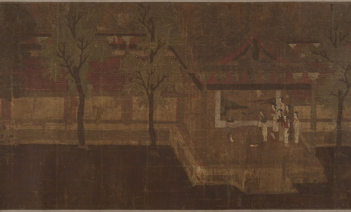 明/清 佚名 傳蕭照 中興瑞應第七圖 卷|Pavilion with Figures — Unidentified artist|Xiao Zhao