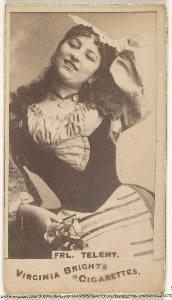 Fräulein Telehy, from the Actors and Actresses series (N45, Type 1) for Virginia Brights Cigarettes — Allen & Ginter