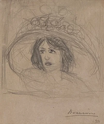 Head of a Young Woman with a Large Hat