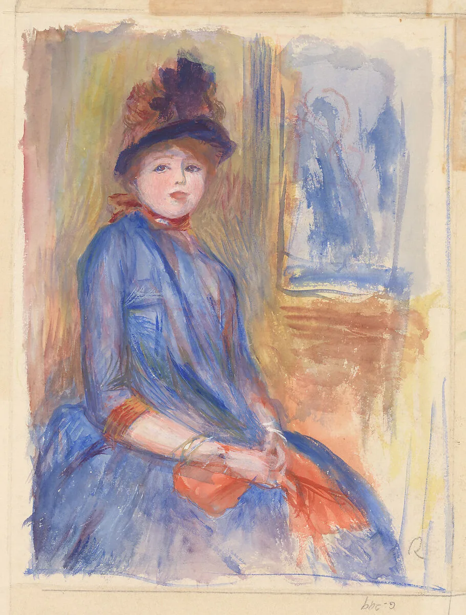 Young Girl in a Blue Dress — Auguste Renoir