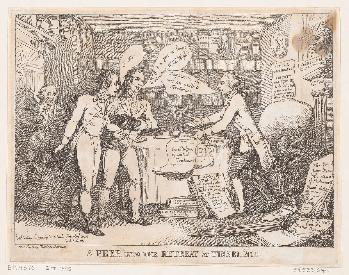 A Peep into the Retreat at Tinnechurch (United Irish) — Henry Grattan|James Whittle|Thomas Rowlandson