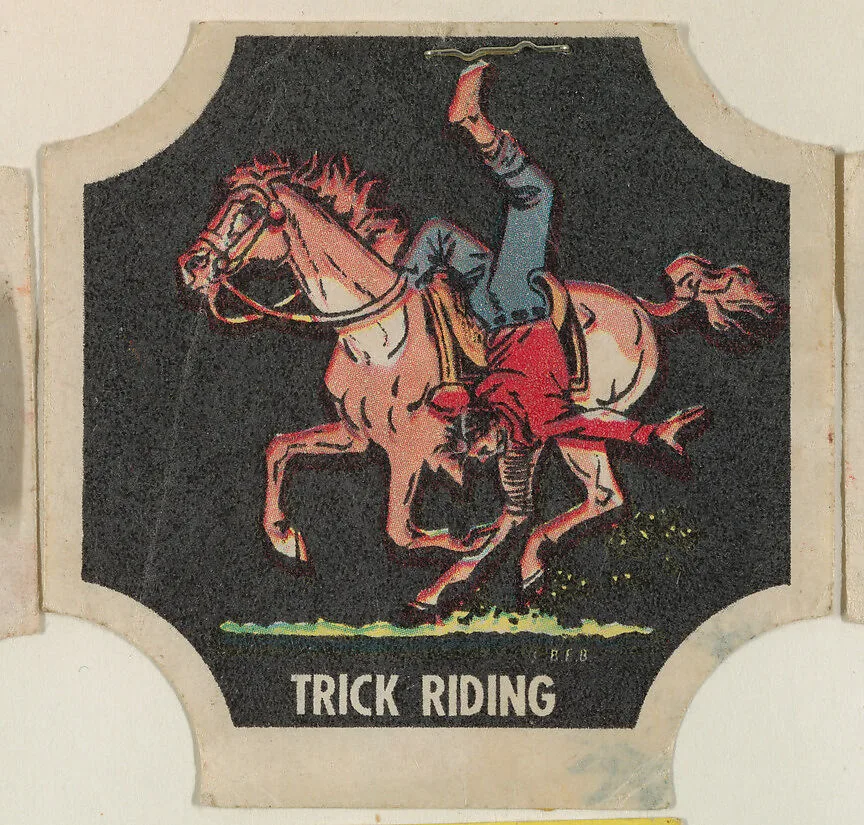 Trick Riding, from the Indians and Westerners bread end labels series (D290-10) — Unknown