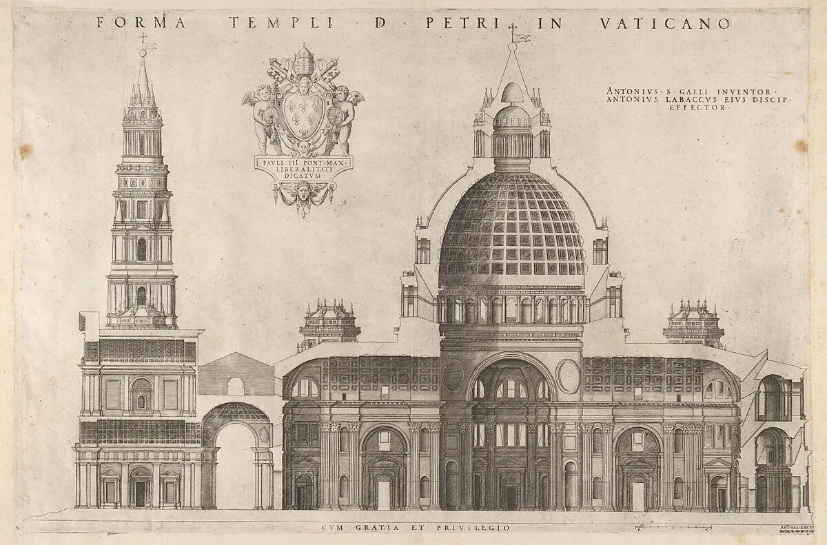 Speculum Romanae Magnificentiae: Design for the Basilica of St. Peter's in the Vatican — Antonio da Sangallo, the Younger|Antonio da Labacco|Antonio Salamanca