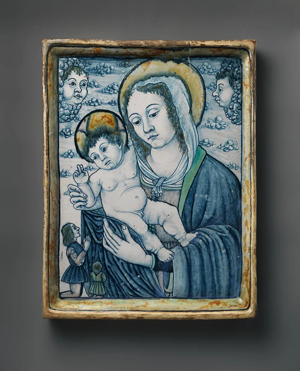 Devotional plaque with The Madonna and Child with Donors — Unknown