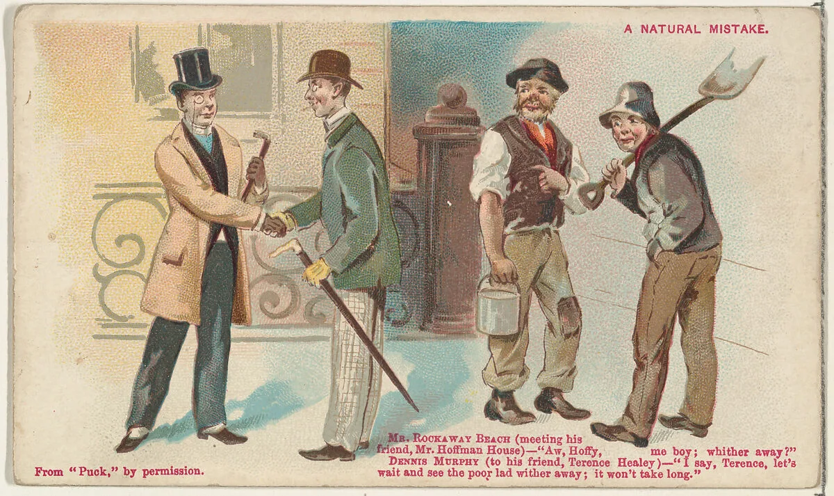 A Natural Mistake, from the Snapshots from "Puck" series (N128) issued by Duke Sons & Co. to promote Honest Long Cut Tobacco — Knapp & Company|W. Duke, Sons & Co.