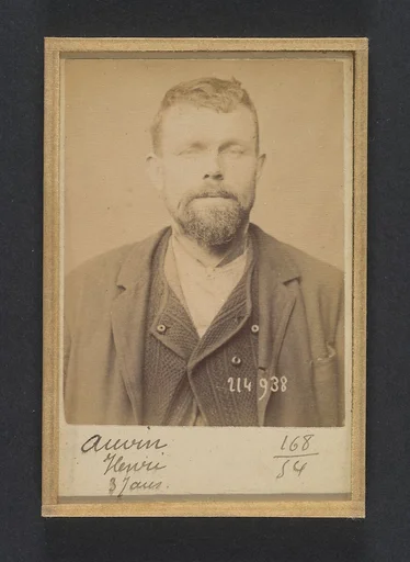 Auvin. Henri. 37 ans, né à St-Meme (Charente-Inférieure). Chaudronnier. Anarchiste. 1/3/94.