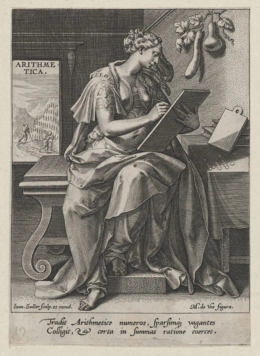 Arithmetica, from "The Seven Liberal Arts" — Johann Sadeler I|Maerten de Vos
