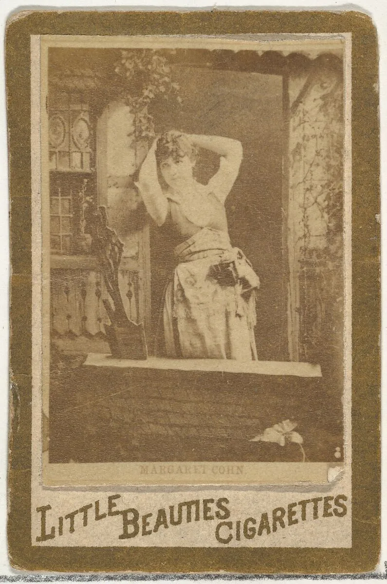 Margaret Cohn, from the Actresses and Celebrities series (N60, Type 1) promoting Little Beauties Cigarettes for Allen & Ginter brand tobacco products — Allen & Ginter