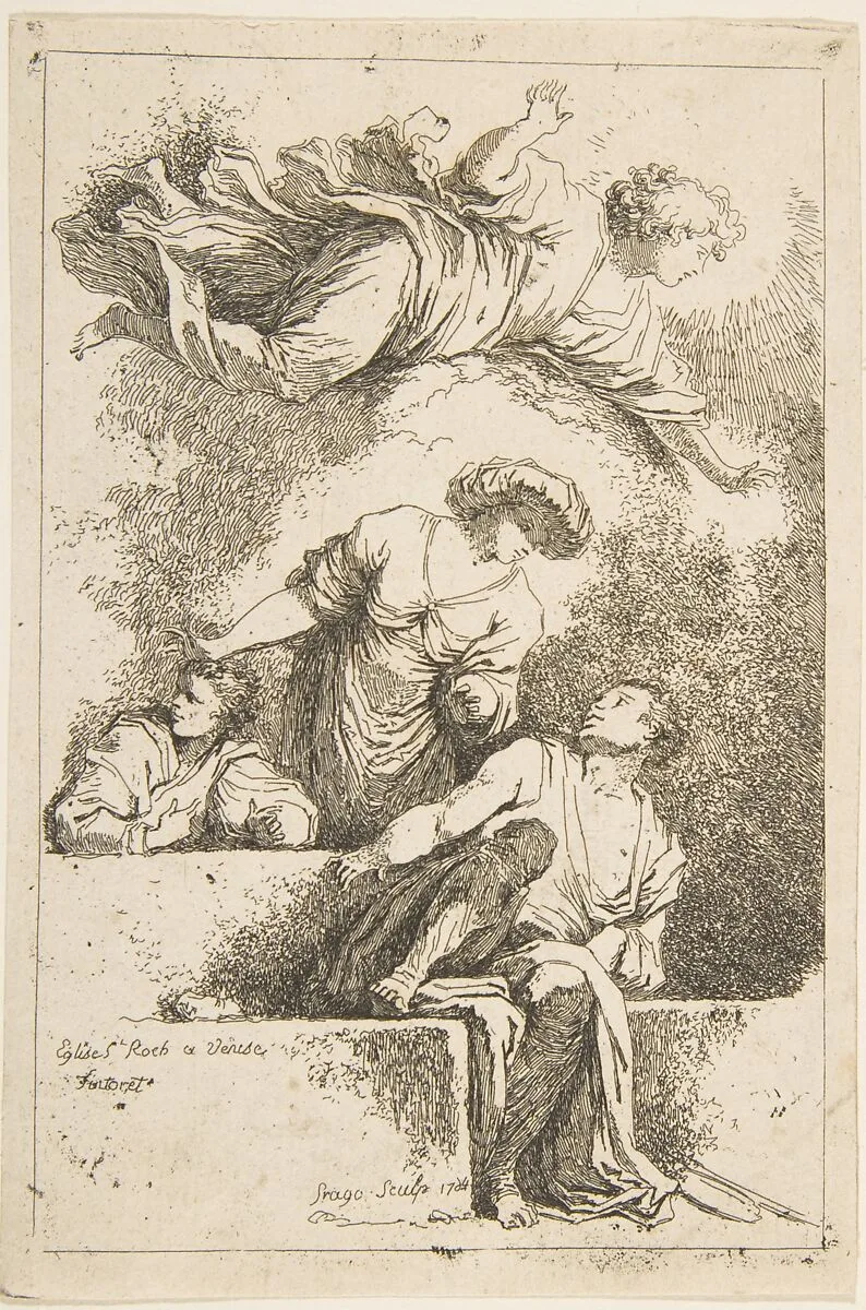 The Disciples at the Tomb — Jean Honoré Fragonard|Jacopo Tintoretto (Jacopo Robusti)