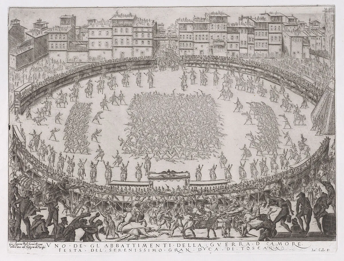 Reprint of Le Combat des Sections d'Infantrie (The Battle of the Sections of Infantry), from La Guerre d'Amour (Guerra d'Amore) (War of Love) — Jacques Callot|Giovanni Giacomo De Rossi|Istituto Centrale per la Grafica