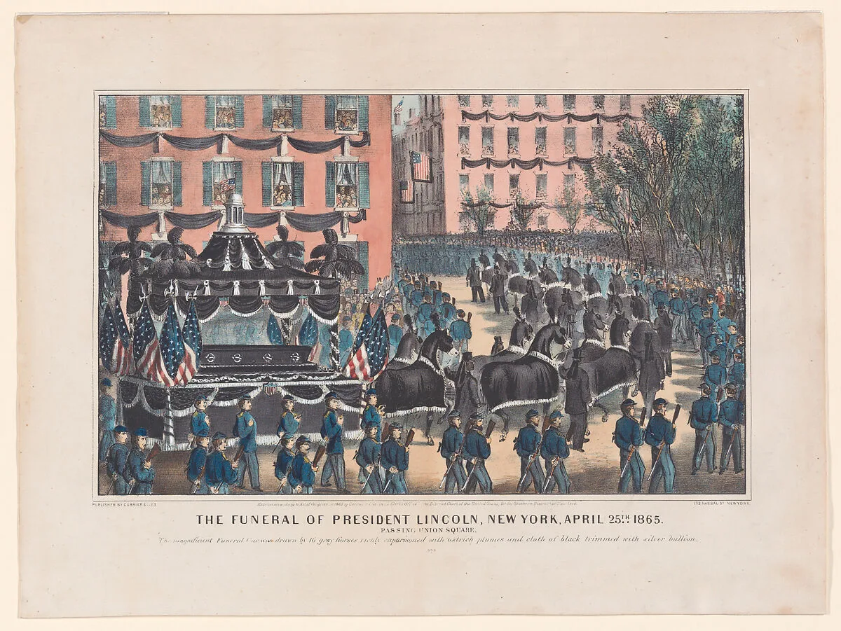 The Funeral of President Lincoln, New York, April 25th, 1865, Passing Union Square — Abraham Lincoln|Currier & Ives