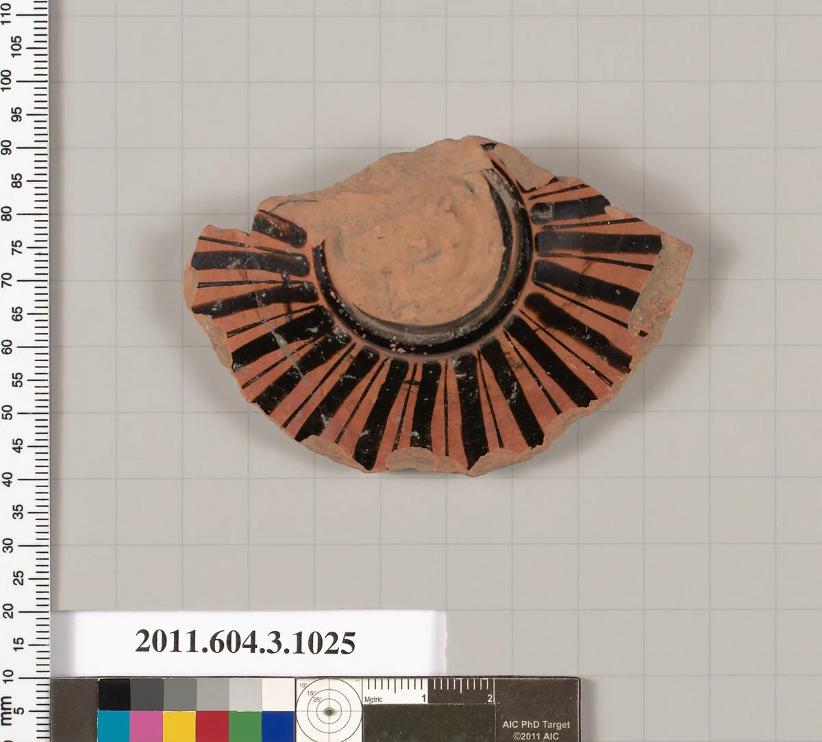 Terracotta fragment of a lekanis lid (covered dish)? — Unknown
