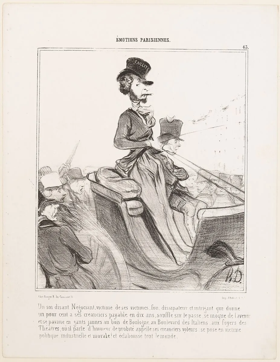 Un soi disant Négociant.... (A so-called Merchant....), from Émotions Parisiennes, published in Le Charivari, April 19, 1840 — Honoré Daumier