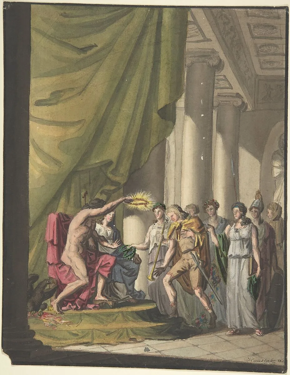 Allegory of Victory: Soldier Being Crowned by Laurels — Franz von Hauslab the Younger