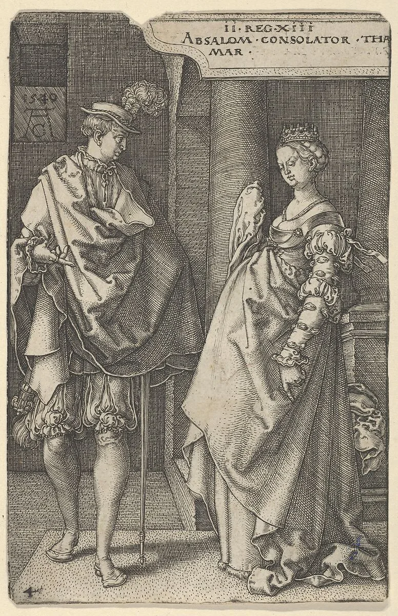 Absalom Comforting Tamar — Heinrich Aldegrever