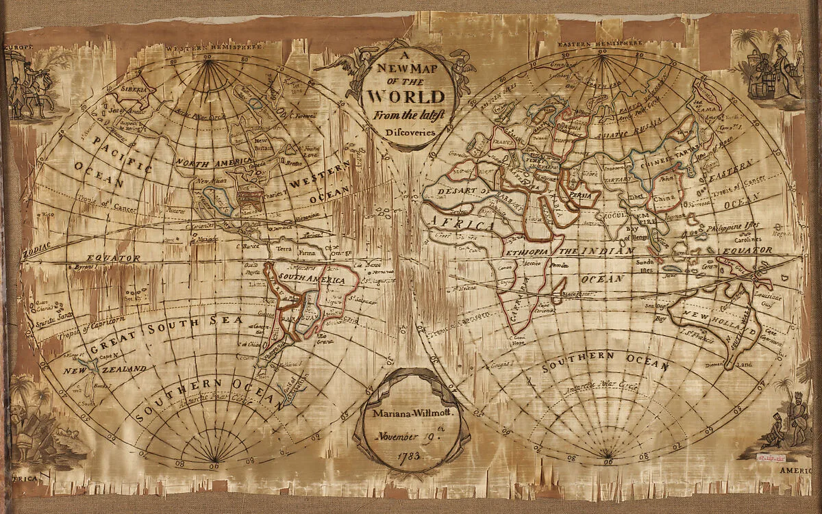 Embroidered map sampler — Unknown