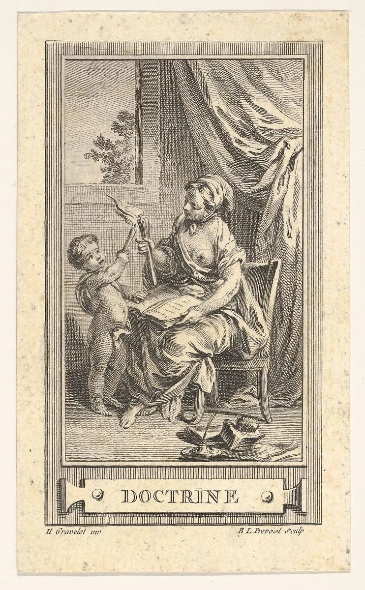 Doctrine, from the Almanach iconologique — Hubert François Gravelot|Benoit Louis Prevost