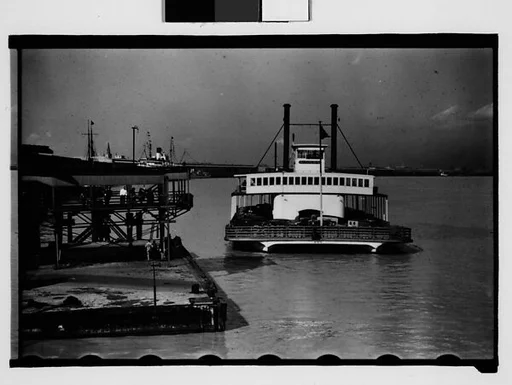 [Ferryboat "Algiers" with Dock in Foreground, New Orleans, Louisiana]
