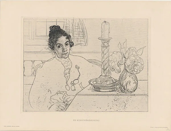 An Artist's Wife (En Konstnärshustru), from the portfolio of the Swedish Fine Art Print Society (Föreningen för Grafisk Konst) — Föreningen för Grafisk Konst|Carl Larsson