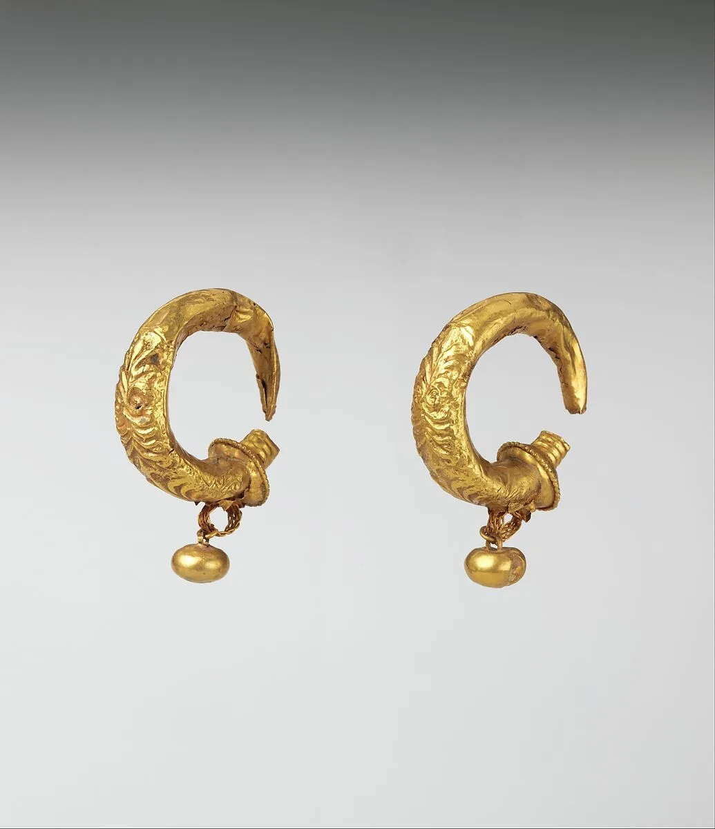 Gold earrings — Unknown