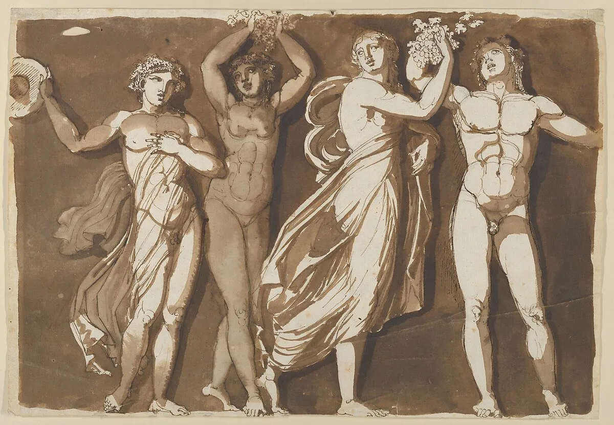 A Frieze of Dancing Antique Figures in a Bacchanal — Jonas Akerström