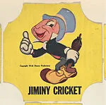 Jiminy Cricket, from the Disney Cartoon Characters bread end labels series (D290-6) — Walt Disney Productions