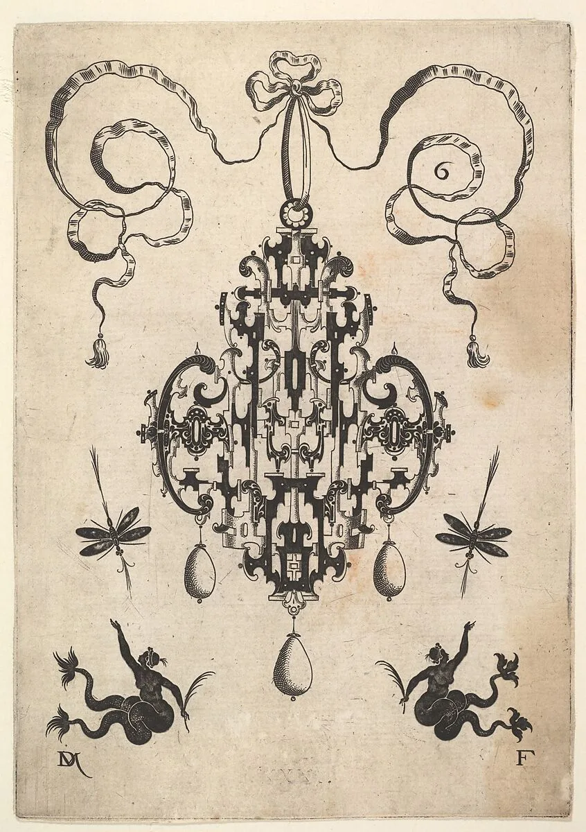 Design for a Pendant Combined with Sirens and Dragonflies — Daniel Mignot