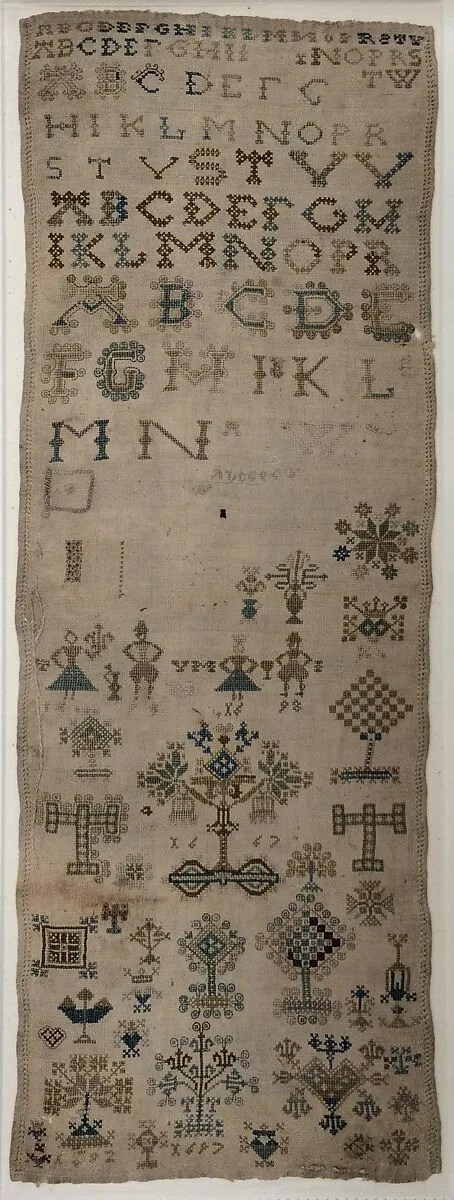 Embroidered sampler — Unknown