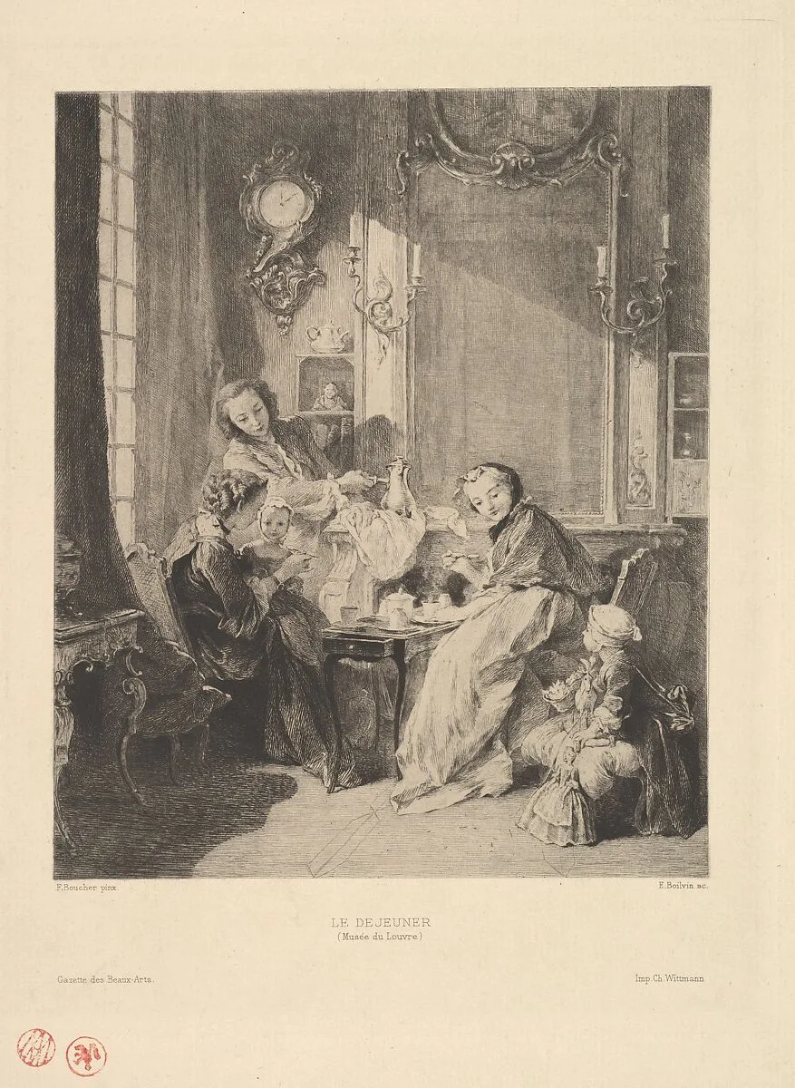 Breakfast, from "Gazette des Beaux-Arts" — Emile Boilvin|François Boucher|Gazette des Beaux-Arts