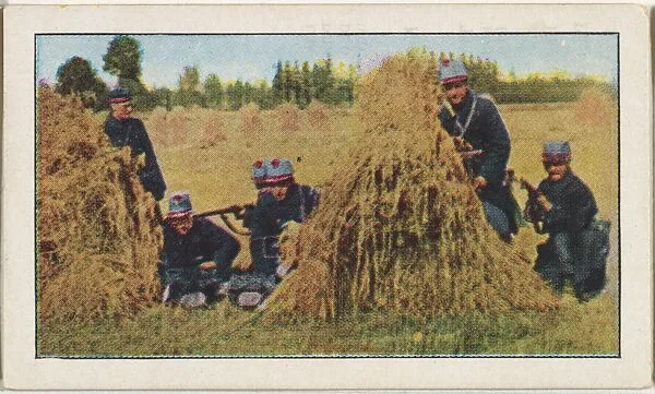 Card No. 56, Near the Firing Line With the Belgian Army, from the World War I Scenes series (T121) issued by Sweet Caporal Cigarettes — Underwood & Underwood|American Tobacco Company