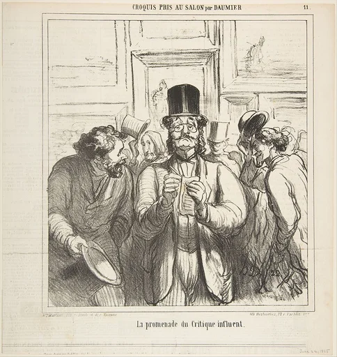 Walk-through of an influential critic, from 'Sketches from the Salon,' published in 'Le Charivari,' June 24, 1865