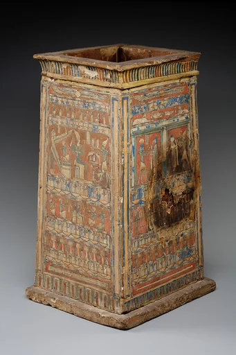 Tall shrine-shaped 'canopic' box