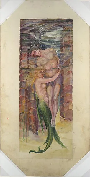 Design for an underwater scene — Tiffany Studios|Louis C. Tiffany|Tiffany Glass Company|Tiffany Glass and Decorating Company