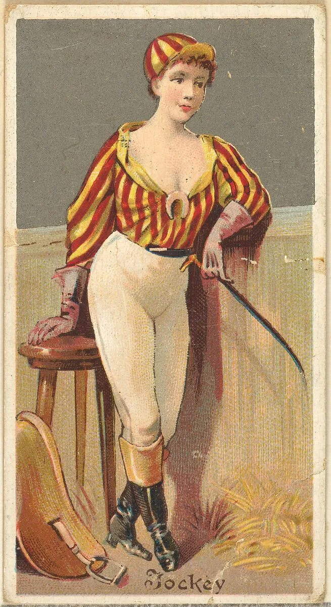 Jockey, from the Occupations for Women series (N166) for Old Judge and Dogs Head Cigarettes — Goodwin & Company