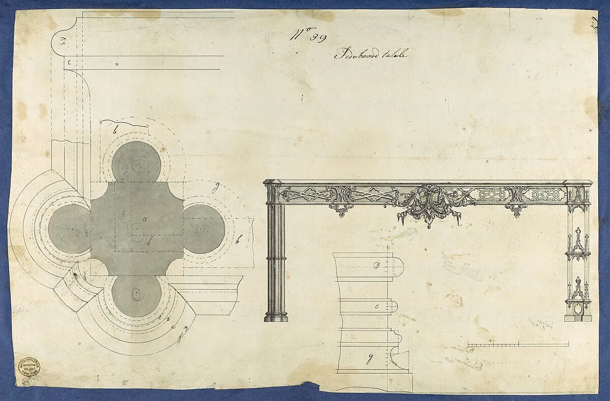 Sideboard Table, from Chippendale Drawings, Vol. II — Thomas Chippendale