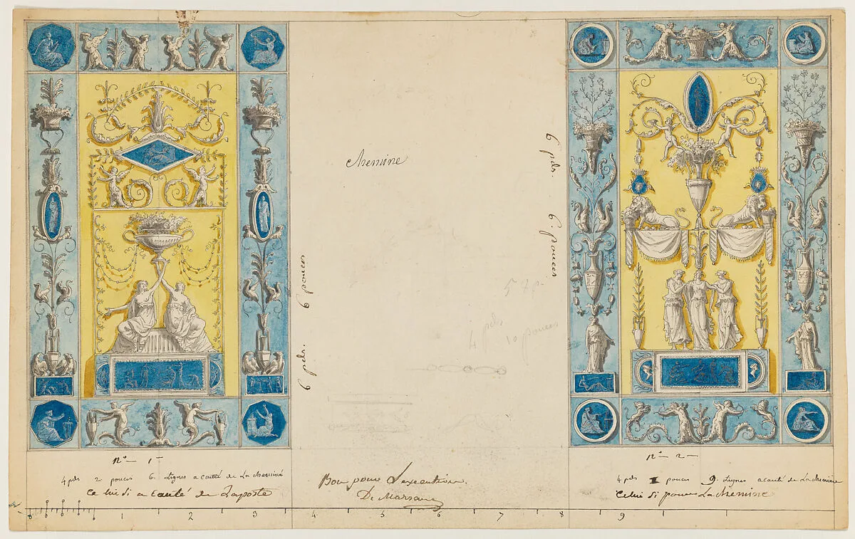 Designs for wall panels — Anonymous, French, 19th century
