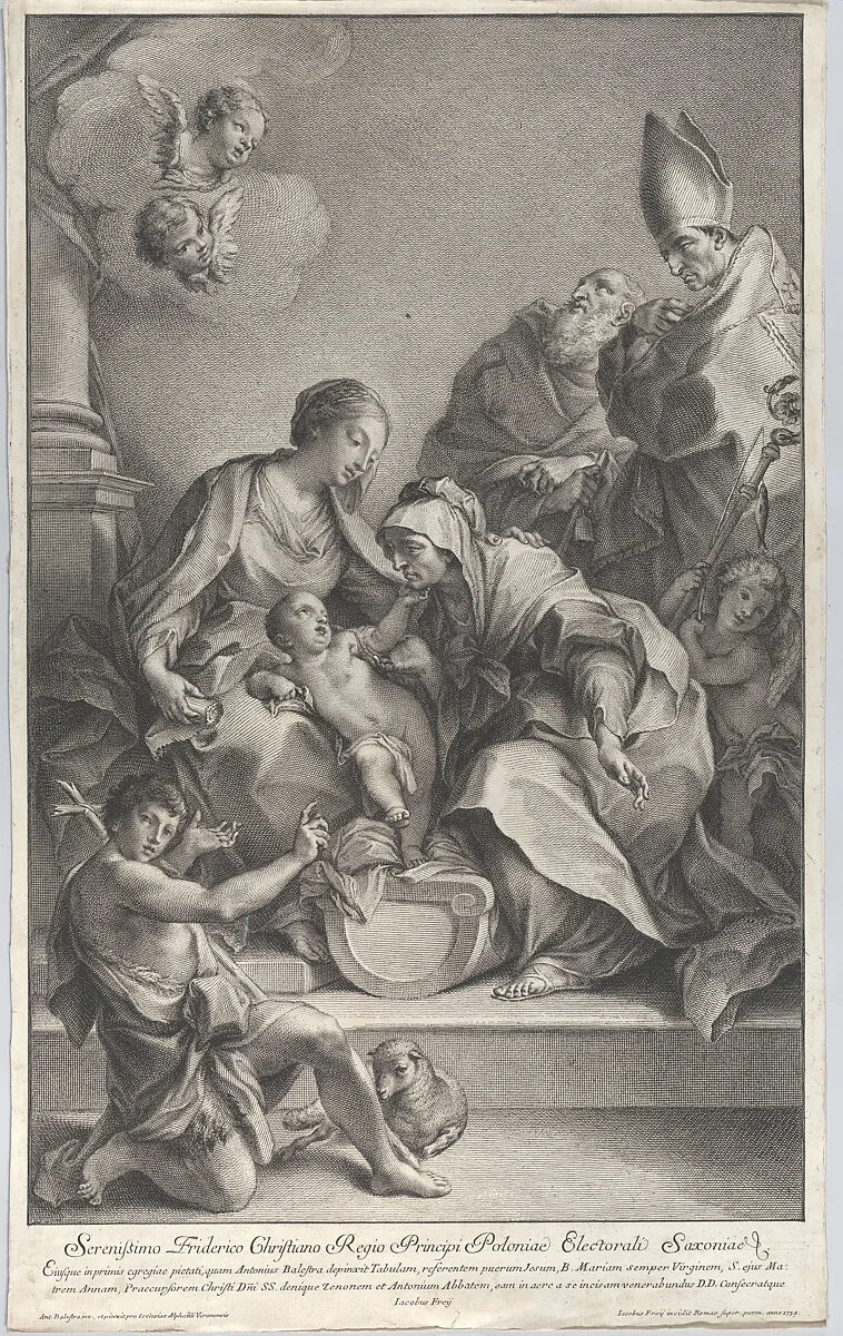 The Virgin and Child with Saints Anne, John the Baptist, Zeno, and Anthony — Johann Jakob Frey the Elder|Antonio Balestra