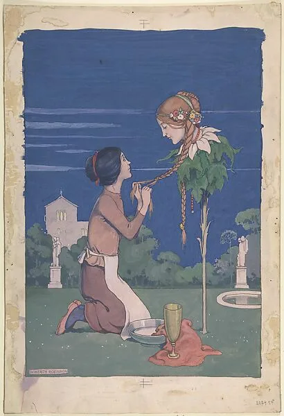 Illustration for "The Six Dead Secrets" from "Topsy-Turvy Tales" — William Heath Robinson|Elsie Smeaton Munro|John Lane, The Bodley Head