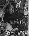 [Detail of "Mussolini" Panel of Diego Rivera's Mural for the New Worker's School, New York City]