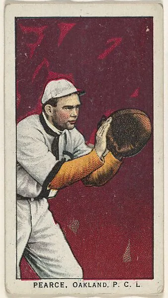 Pearce, Oakland, Pacific Coast League, from the "Obak Baseball Players" set (T212), issued by the American Tobacco Company to promote Obak Mouthpiece Cigarettes — American Tobacco Company