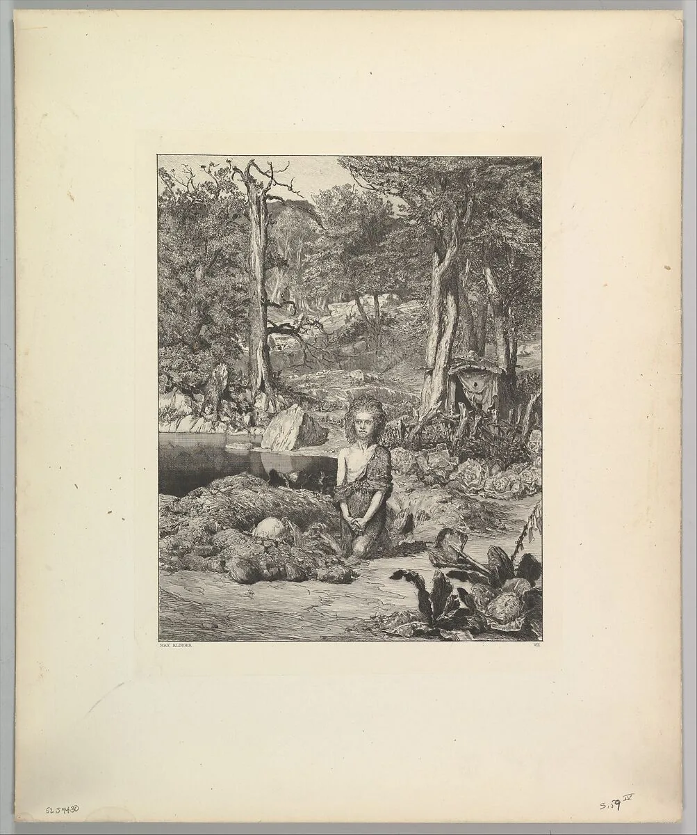 Simplicius am Grabe des Einsiedlers, from the series Intermezzi — Max Klinger
