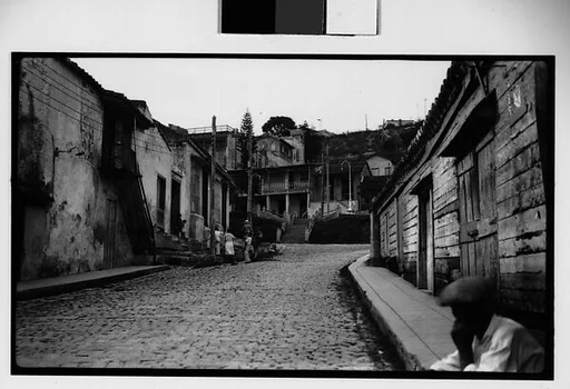 [Cobblestone Street in Hillside Town, Outskirts of Havana]
