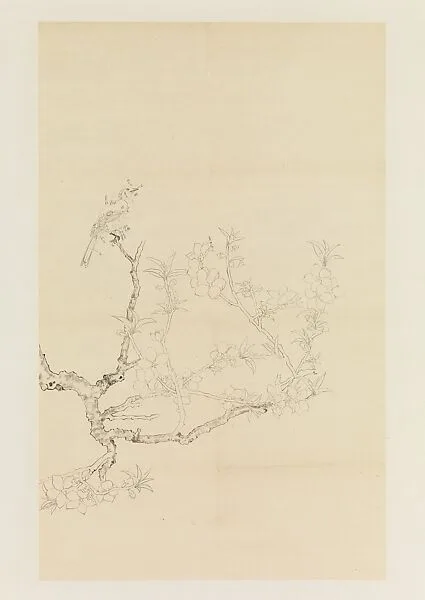 現代 謝稚柳 桃花鳴禽圖 軸|Bird Chattering on a Blossoming Peach — Xie Zhiliu